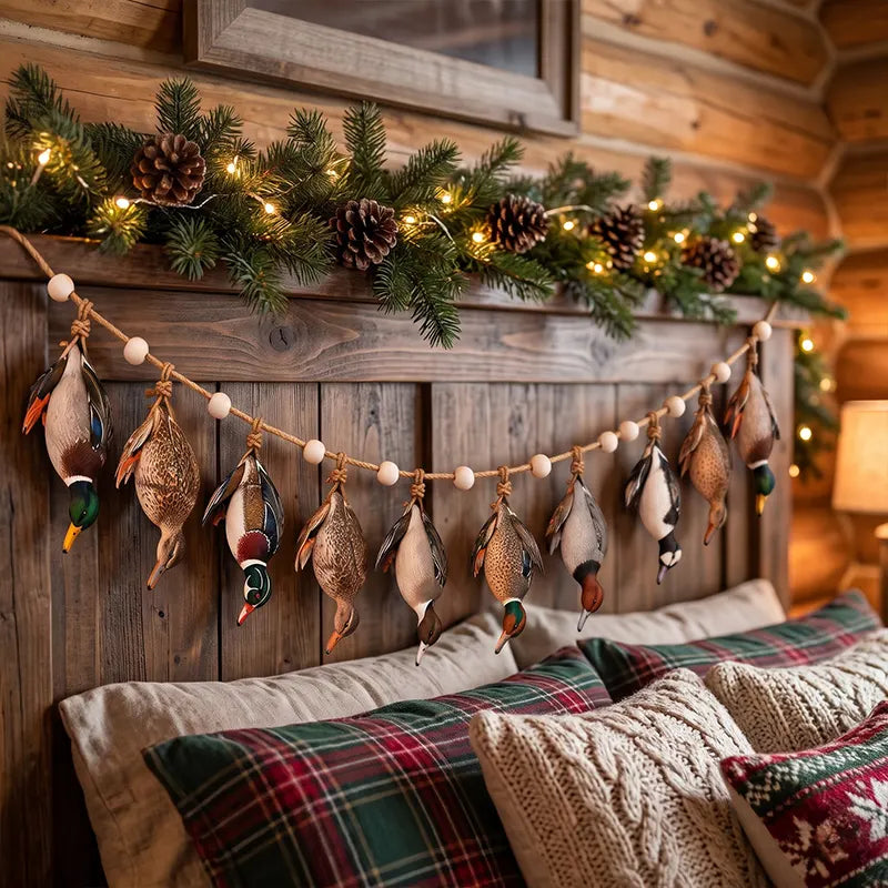 Duck Hunting Christmas Wooden Garland