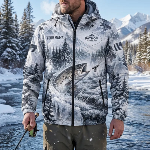Fathom Thread Winter Fishing Personalized Windbreaker Jacket