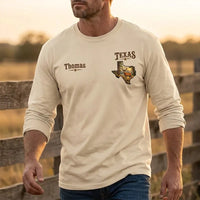 Personalized Texas Big Buck Hunting Long Sleeve Shirt