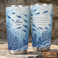 Personalized Matthew 4:19 Fishing Ocean 20oz Tumbler