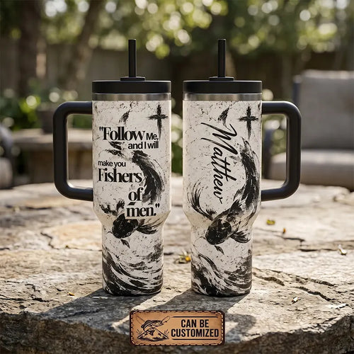 Personalized Matthew 4:19 Christian Fishers of Men 40oz Tumbler