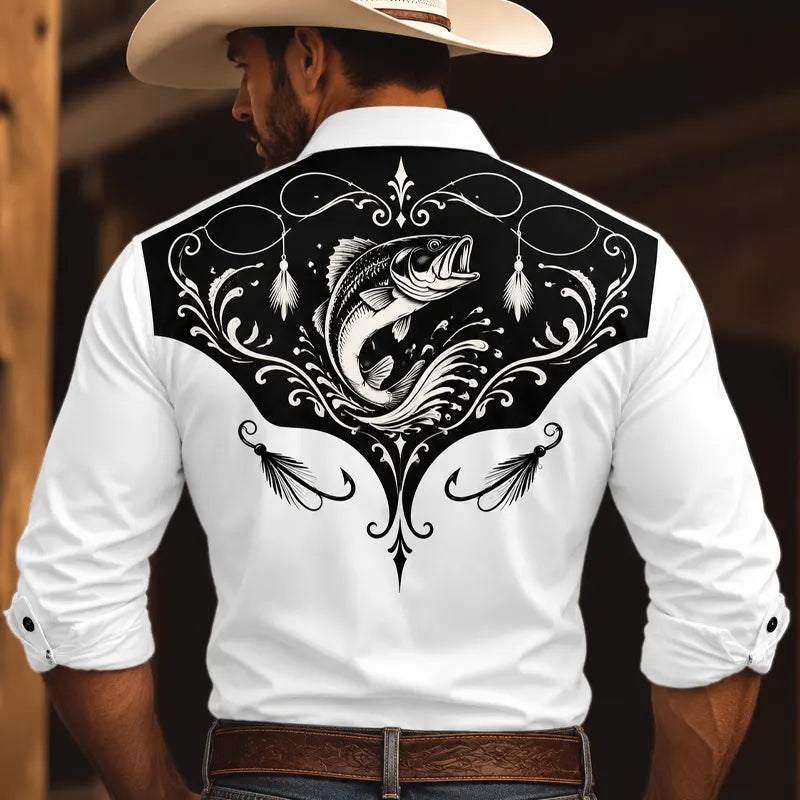 Personalized Western Bass Fishing Cowboy Western Shirt