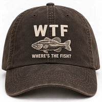 WTF Where's The Fish Bass Fishing Embroidered Cap