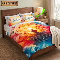Matthew 6:26 Christian Birds Watercolor Quilt Bedding Set