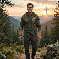 Christian Faith Mountain Landscape Hooded Long Sleeve Shirt