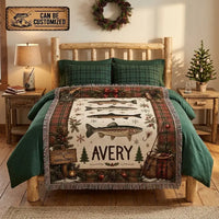 Personalized Trout Fishing Tight Lines & Good Times Tassels Blanket