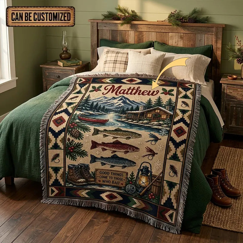 Good Things Come To Those Who Bait Tassels Blanket