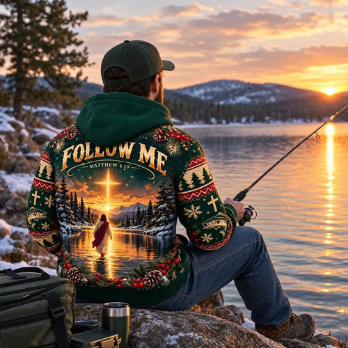 Personalized Fishers of Men Christmas Christian Fishing Hoodie