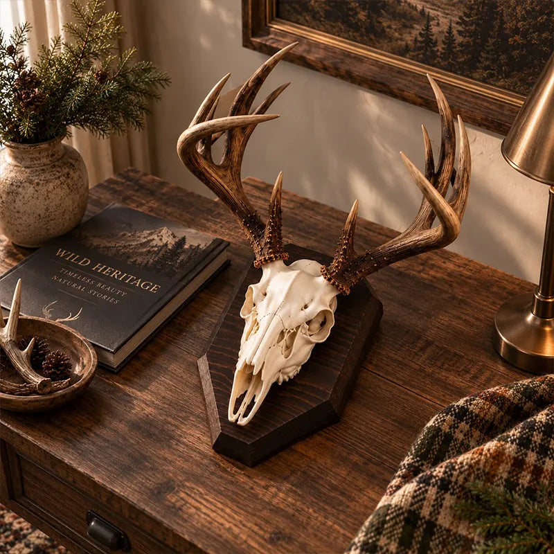 European Mount Deer Skull Wall Decor