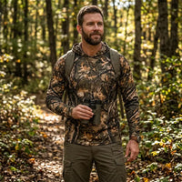 Fathom Threads Deer Antler Camo Hunting Hooded Long Sleeve Shirt