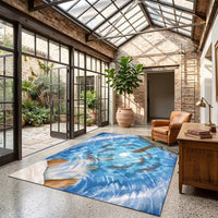 Catholic Jesus Walking on Water Fish Cross Christian Rug