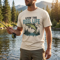 Personalized Livin' The Reel Life Fishing T-Shirt