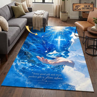 Savior James 1:17 Christian Ocean Faith Area Rug