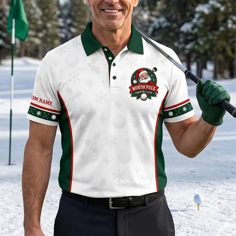 Ho Ho Hole Personalized Christmas Golf Polo Shirt
