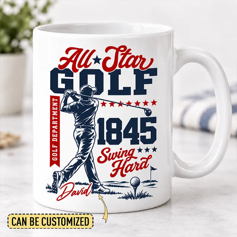 Personalized All-Star Golf Vintage Mug