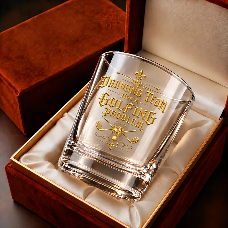 My Drinking Team Has a Golfing Problem Funny Golf Whiskey Glass