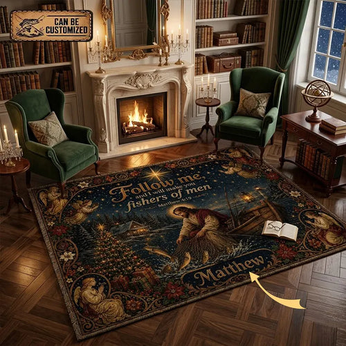 Personalized Fishers of Men Christmas Rug