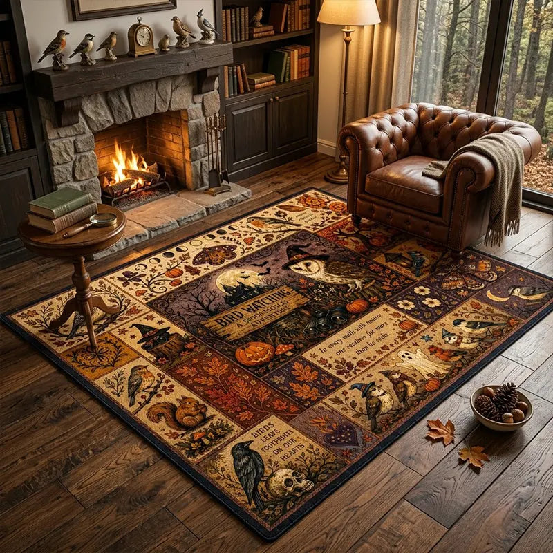 Personalized Bird Watching Spooktacular Halloween Rug