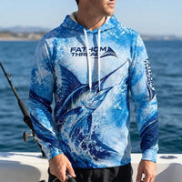 Personalized Deep Blue Predator Ocean Fishing Hoodie