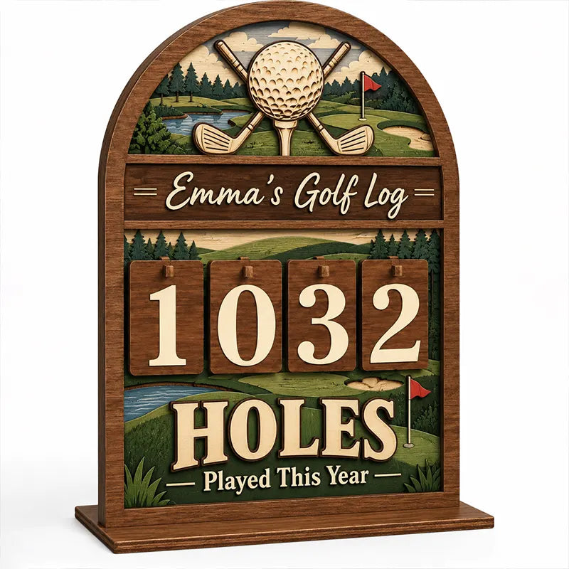 Custom Emma's Golf Log Personalized Wooden Trackers