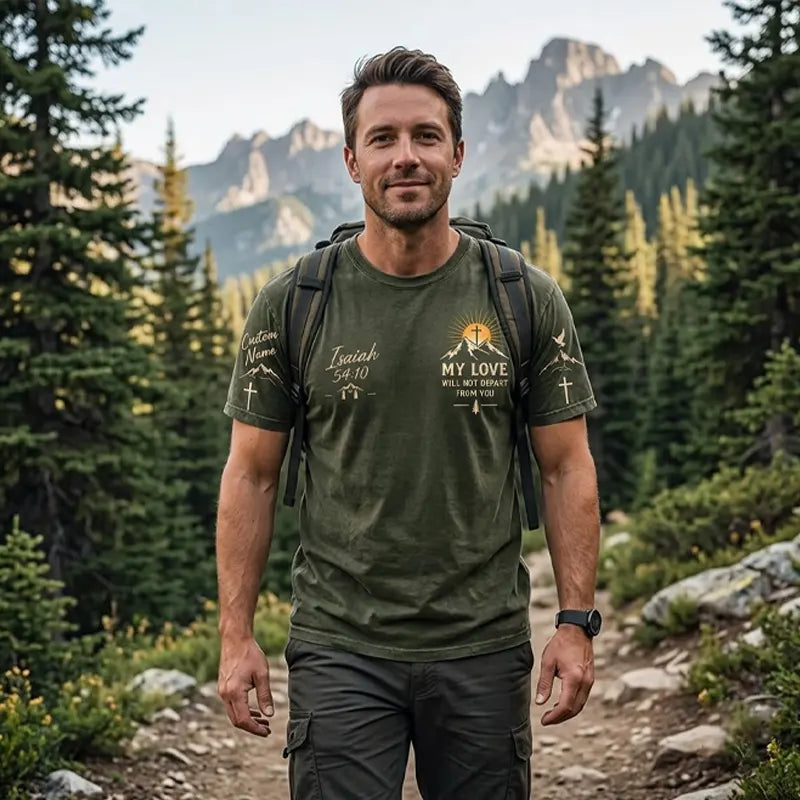 Christian Faith Mountain Landscape Short Sleeve T-Shirt