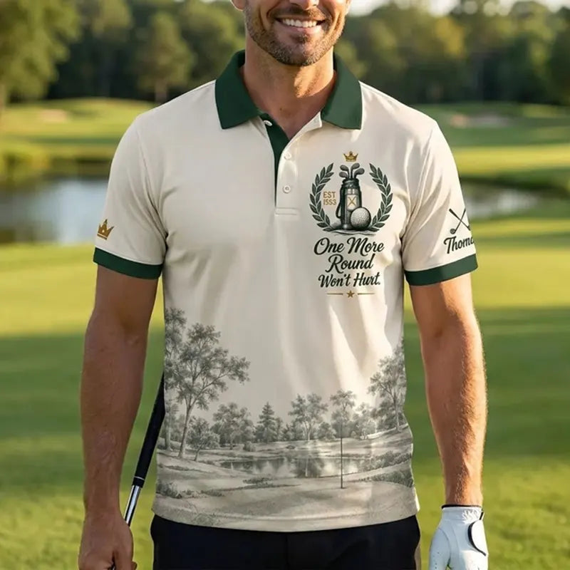 One More Round Won't Hurt Personalized Golf Polo Shirt