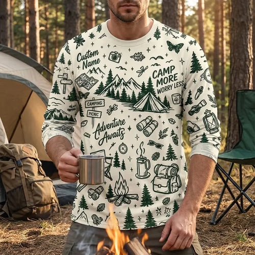 Personalized Camp More Worry Less Adventure Long Sleeve Shirt