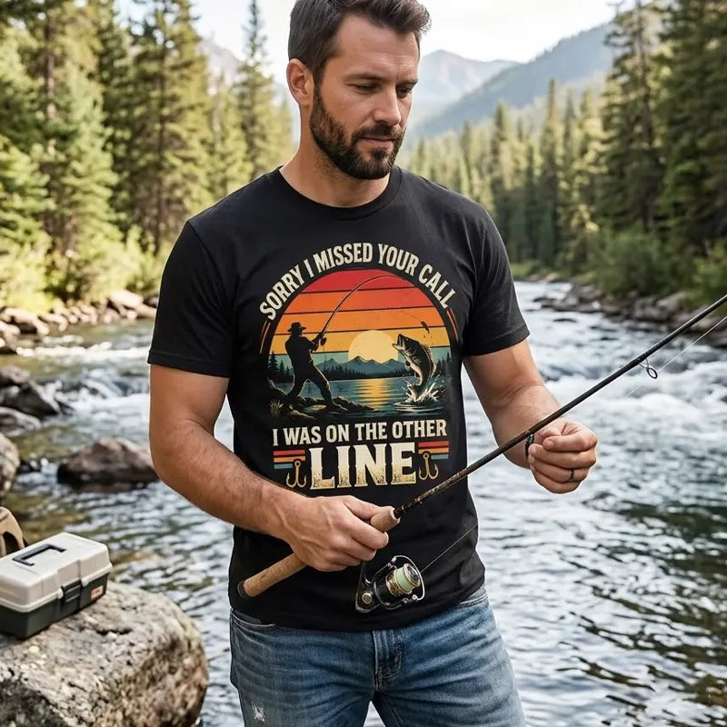 Sorry I Missed Your Call Fishing Other Line Vintage T-Shirt