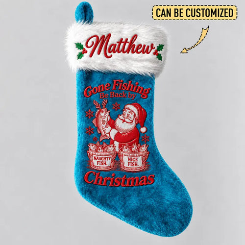 Personalized Gone Fishing Christmas Fish Stocking