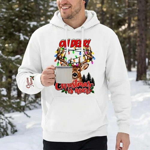Personalized Oh Deer! Christmas Is Near Hoodie