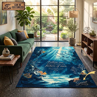 Personalized Matthew 4:19 Christian Fishing Ocean Area Rug