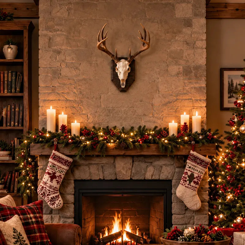 European Mount Deer Skull Wall Decor