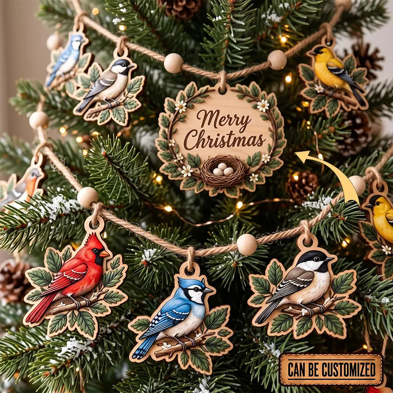 Personalized Family Bird Wooden Garland