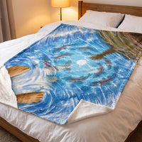 Fishers of Men Jesus Walking on Water Sherpa Fleece Blanket