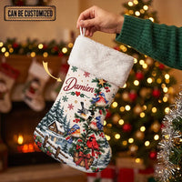 Personalized Winter Birds Christmas Stocking