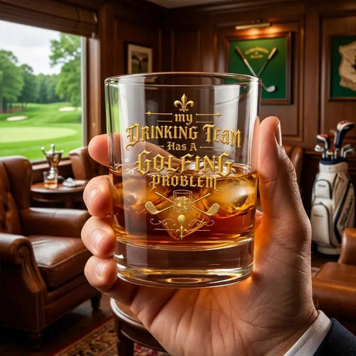 My Drinking Team Has a Golfing Problem Funny Golf Whiskey Glass