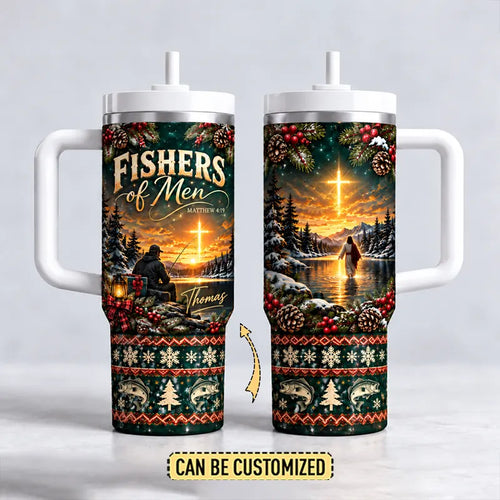Fishers of Men Matthew 4:19 Christian Fishing Christmas 40oz Tumbler