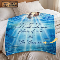Personalized Fishers of Men Christian Fishing Fleece Blanket