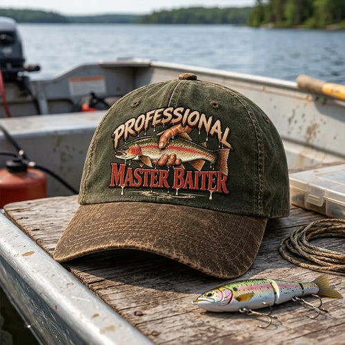 Professional Master Baiter Vintage Rainbow Trout Fishing Classic Cap