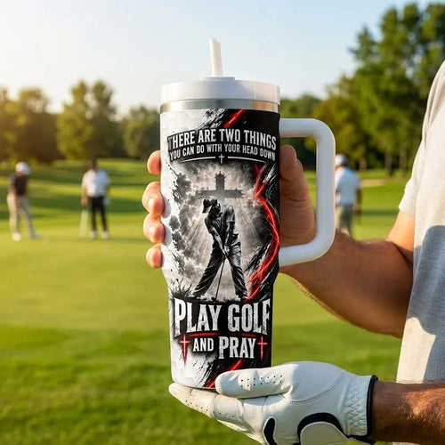 Personalized Jesus Play Golf And Pray Christian 40oz Tumbler