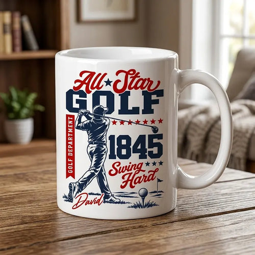 Personalized All-Star Golf Vintage Mug