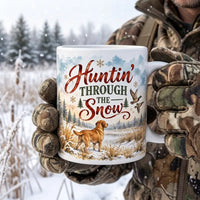 Huntin' Through The Snow Christmas Hunting Ceramic Mug