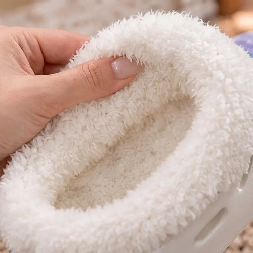 Personalized Silent Night Sweet Bird Flight Christmas Fur Slippers