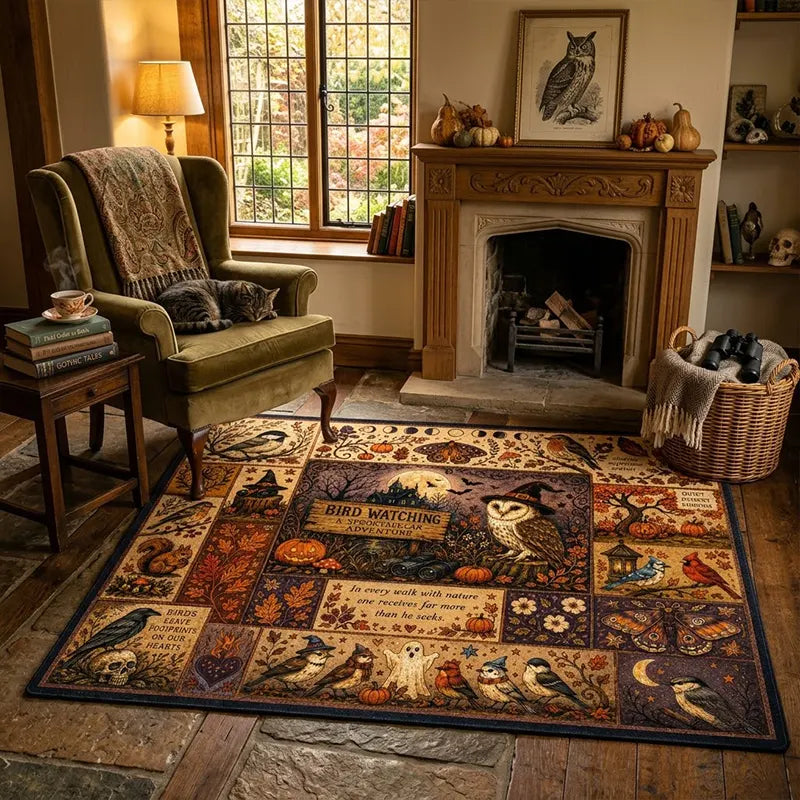 Personalized Bird Watching Spooktacular Halloween Rug