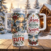Hooked on Faith 40oz Christmas Fishing Tumbler