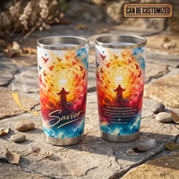 Personalized Matthew 6:26 Christian Birds Watercolor 20oz Tumbler