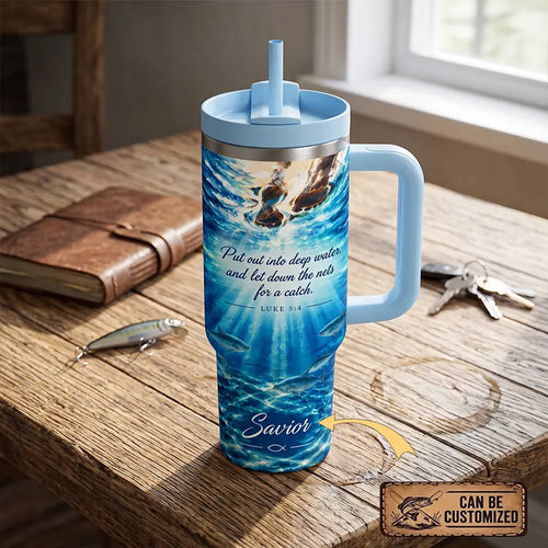 Personalized Fishers Of Men Deep Water 20oz Christian Tumbler