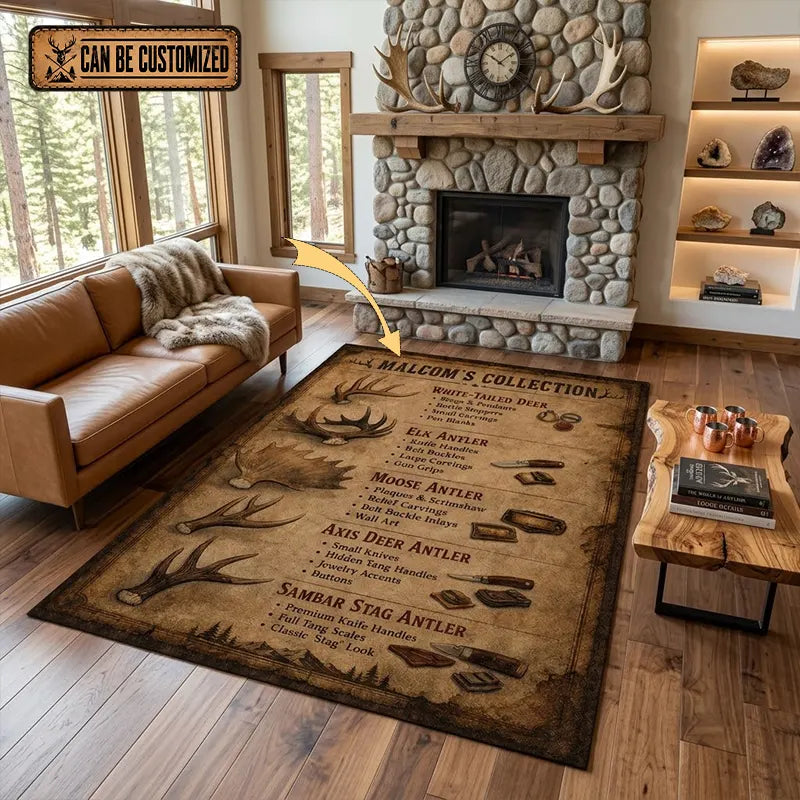 Personalized Antler Collection Vintage Area Rug