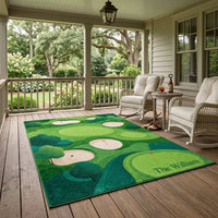 Personalized Aerial Golf Course Greenery Rug
