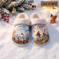 Personalized Christian Fishing Fur Slippers